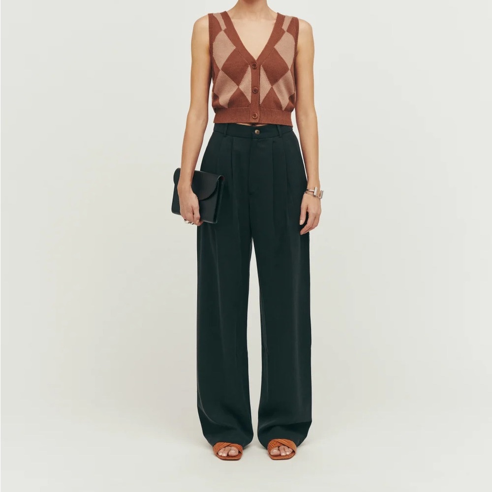 Reformation Mason black Pleated Pants